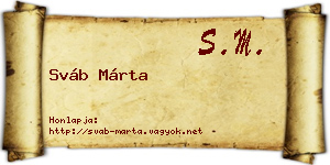 Sváb Márta névjegykártya