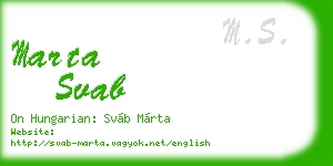 marta svab business card