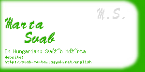 marta svab business card